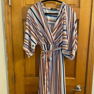 Lulus striped midi dress